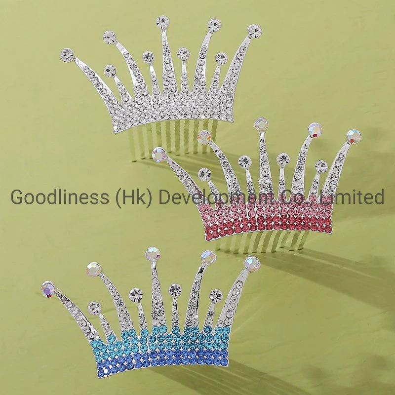 Sparkling Rhinestone Kids Baby Birthday Party Decorations Tiara Crown Hair Combs Fashion Hair Accessories