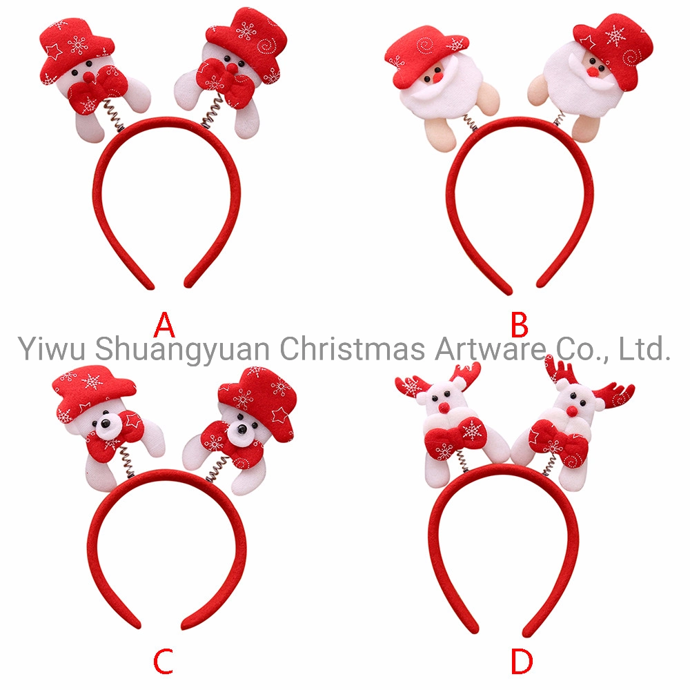 Christmas Headband Santa Xmas Party Decor Double Hair Band Clasp Head Hoop