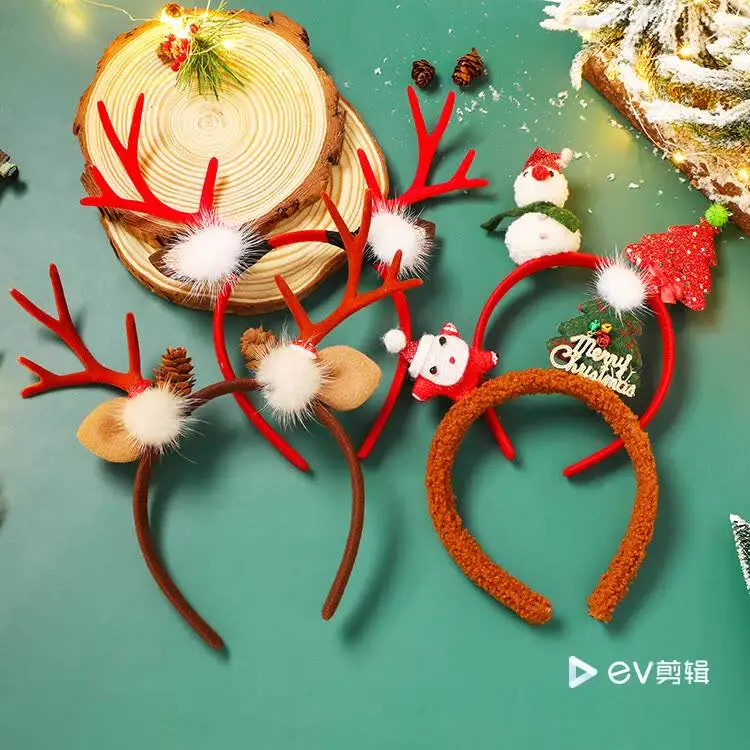 Christmas Hair Accessories Super Fairy Cute Cartoon Fabric Elk Santa Claus Hair Band